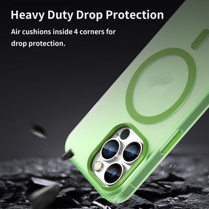 For iPhone 13 Pro MagSafe Frosted Translucent TPU + PC Full Coverage Phone Case(Green) - iPhone 13 Pro Cases by buy2fix | Online Shopping UK | buy2fix