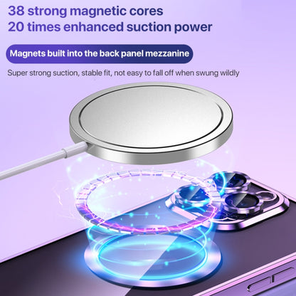 For iPhone 13 Pro MagSafe CD Texture Metal Lens Frame Full Coverage Phone Case(Silver) - iPhone 13 Pro Cases by buy2fix | Online Shopping UK | buy2fix