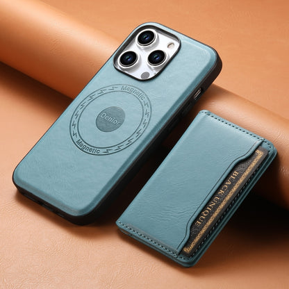 For iPhone 14 Pro Max Denior Cowhide Texture Leather MagSafe Detachable Wallet Phone Case(Blue) - iPhone 14 Pro Max Cases by Denior | Online Shopping UK | buy2fix