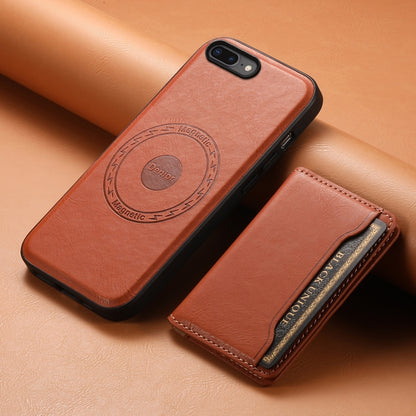 For iPhone 8 Plus/7 Plus Denior Cowhide Texture Leather MagSafe Detachable Wallet Phone Case(Brown) - More iPhone Cases by Denior | Online Shopping UK | buy2fix