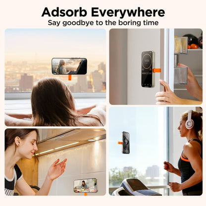 JOYROOM JR-ZS393 Suction Cup Magnetic Phone Holder(Black Orange) - Hand-Sticking Bracket by JOYROOM | Online Shopping UK | buy2fix