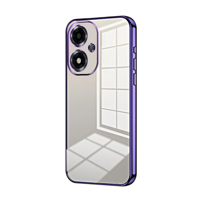 For OPPO A2m Transparent Plating Fine Hole Phone Case(Purple) - OPPO Cases by buy2fix | Online Shopping UK | buy2fix