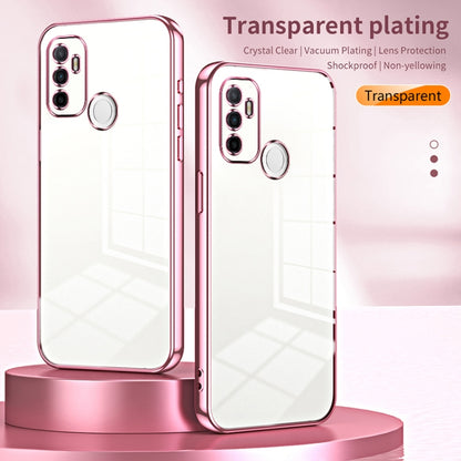 For OPPO A53 2020 / A32 / A11s  Transparent Plating Fine Hole Phone Case(Transparent) - OPPO Cases by buy2fix | Online Shopping UK | buy2fix