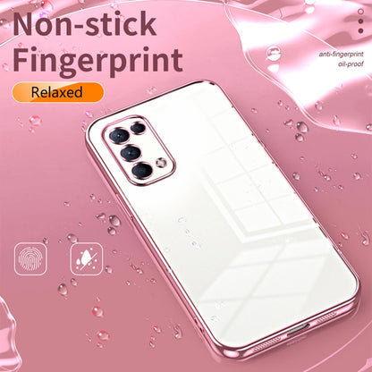 For OPPO Reno5 4G/5G / Reno5 K Transparent Plating Fine Hole Phone Case(Black) - OPPO Cases by buy2fix | Online Shopping UK | buy2fix
