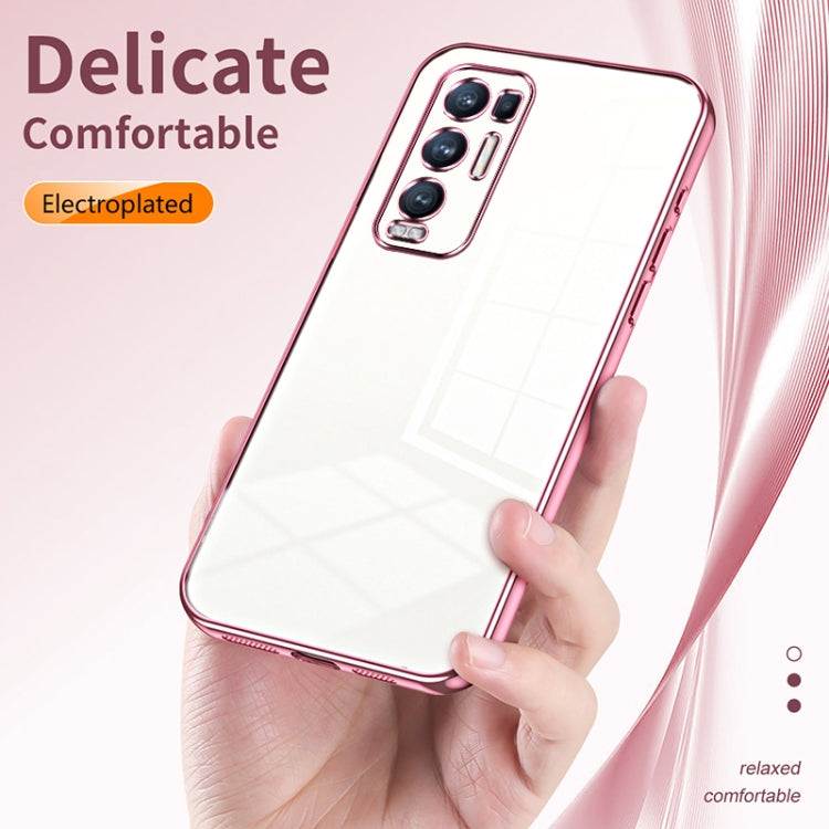 For OPPO Reno5 Pro+ Transparent Plating Fine Hole Phone Case(Transparent) - OPPO Cases by buy2fix | Online Shopping UK | buy2fix