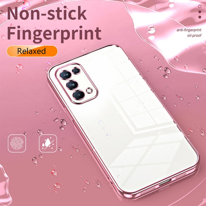 For OPPO Reno5 Pro Transparent Plating Fine Hole Phone Case(Blue) - OPPO Cases by buy2fix | Online Shopping UK | buy2fix