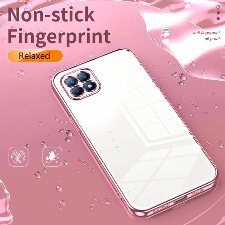 For OPPO Reno4 SE Transparent Plating Fine Hole Phone Case(Black) - OPPO Cases by buy2fix | Online Shopping UK | buy2fix