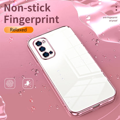 For OPPO Reno4 Pro Transparent Plating Fine Hole Phone Case(Black) - OPPO Cases by buy2fix | Online Shopping UK | buy2fix