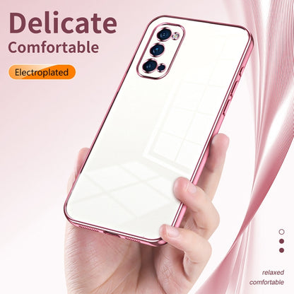 For OPPO Reno4 Pro Transparent Plating Fine Hole Phone Case(Black) - OPPO Cases by buy2fix | Online Shopping UK | buy2fix