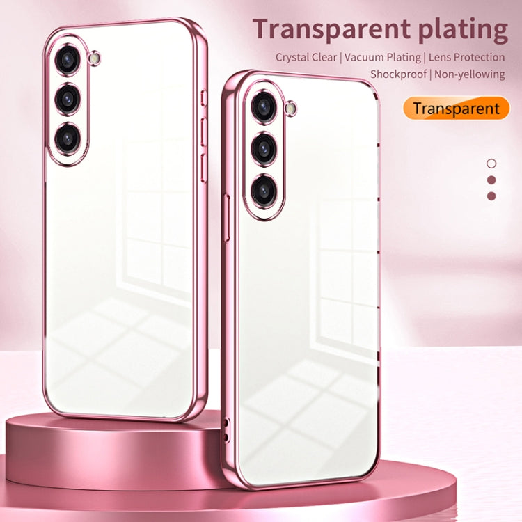 For Samsung Galaxy S23+ 5G Transparent Plating Fine Hole Phone Case(Purple) - Galaxy S23+ 5G Cases by buy2fix | Online Shopping UK | buy2fix
