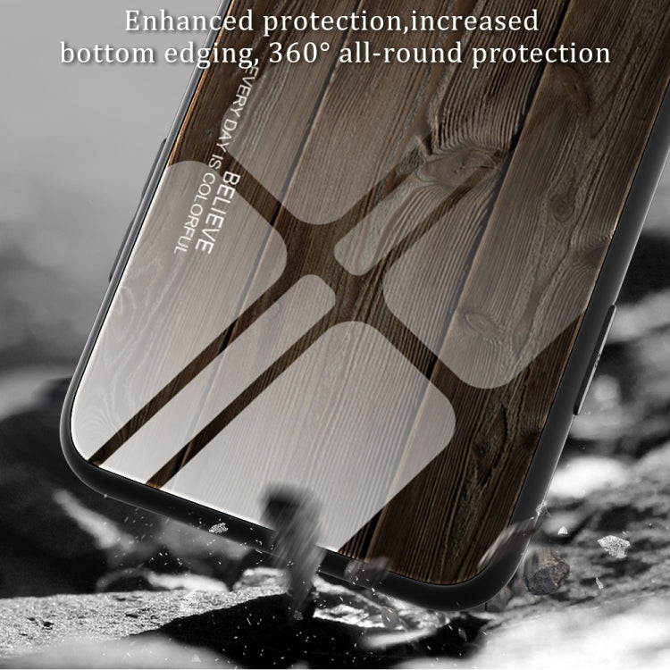 For Samsung Galaxy S24 5G Wood Grain Glass Phone Case(Black) - Galaxy S24 5G Cases by buy2fix | Online Shopping UK | buy2fix