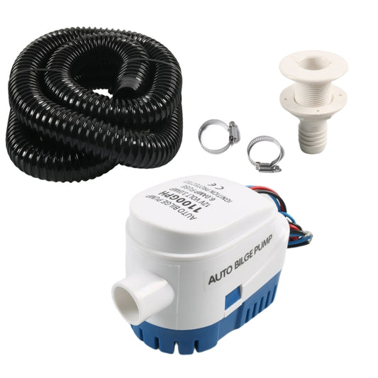 12V-1100GPH Yacht Automatic Bilge Pump with Drain Pipe - Marine Accessories & Parts by buy2fix | Online Shopping UK | buy2fix