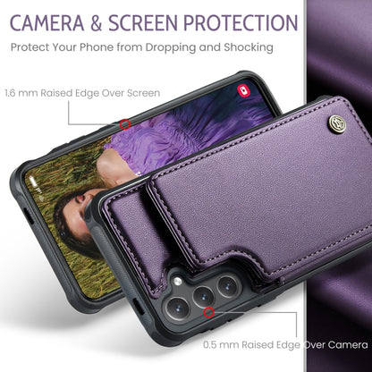 For Samsung Galaxy S24+ 5G CaseMe C22 PC+TPU Business Style RFID Anti-theft Leather Phone Case(Purple) - Galaxy S24+ 5G Cases by CaseMe | Online Shopping UK | buy2fix