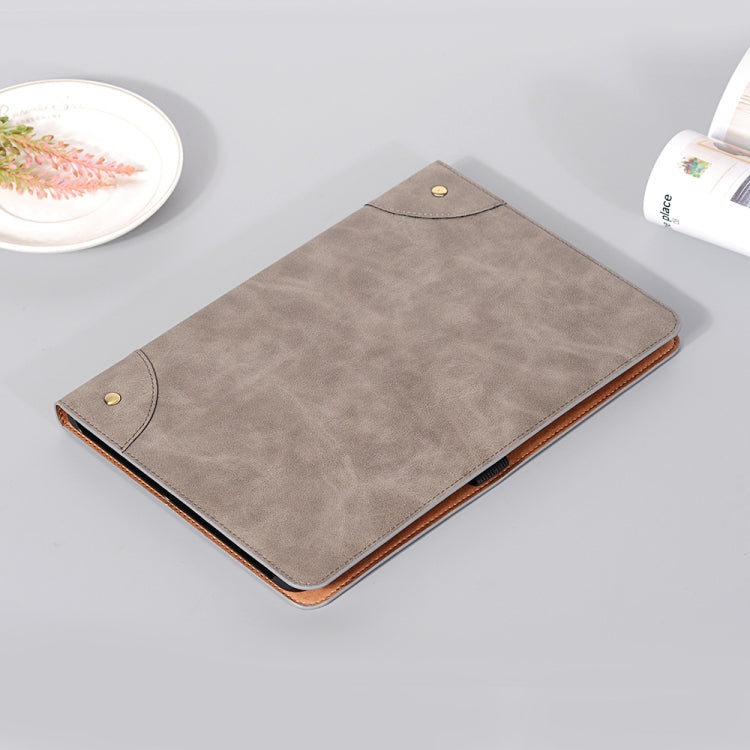 For Samsung Galaxy Tab S9 FE Retro Book Leather Tablet Case(Grey) - Galaxy Tab S9 FE by buy2fix | Online Shopping UK | buy2fix