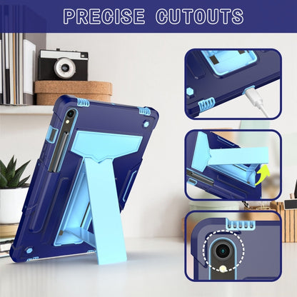 For Samsung Galaxy Tab S9 FE / S9 T Holder Robot Silicone Hybrid PC Tablet Case(Navy Blue Blue) - Galaxy Tab S9 Cases by buy2fix | Online Shopping UK | buy2fix