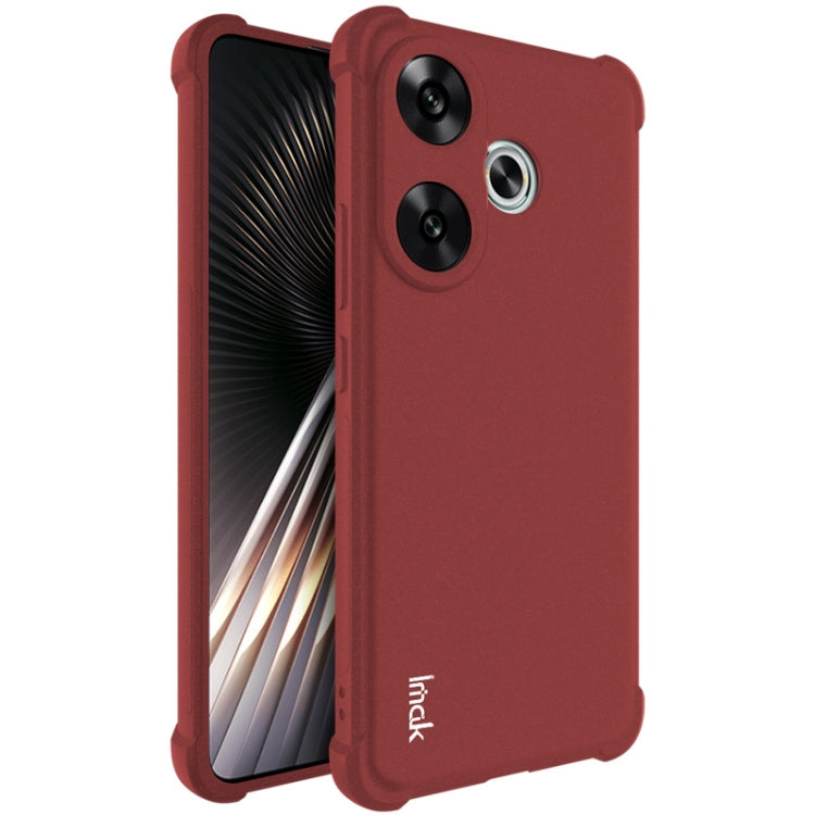 For Xiaomi Redmi Turbo3 5G imak Shockproof Airbag TPU Phone Case(Matte Red) - Xiaomi Cases by imak | Online Shopping UK | buy2fix