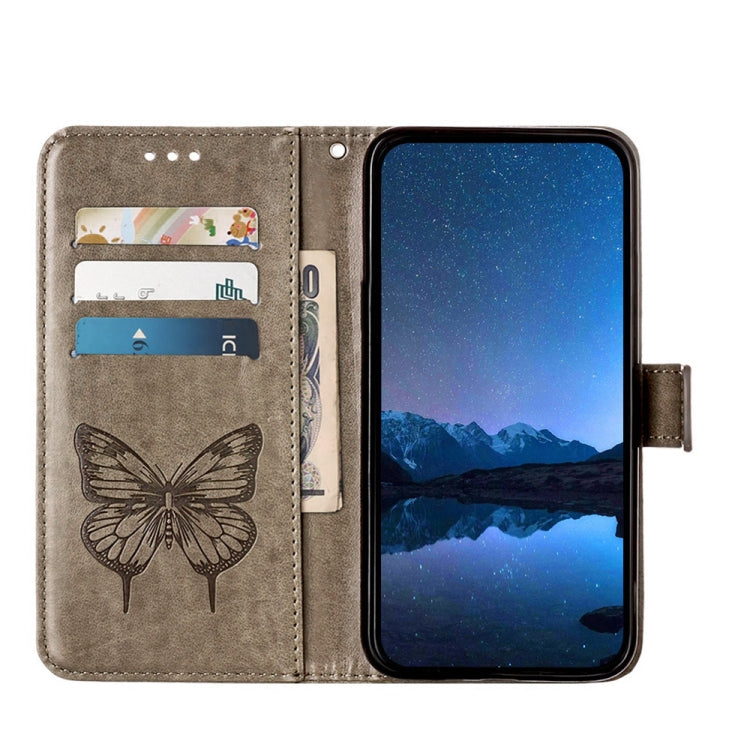 For Xiaomi Redmi K70 / K70 Pro Embossed Butterfly Leather Phone Case(Grey) - K70 Cases by buy2fix | Online Shopping UK | buy2fix