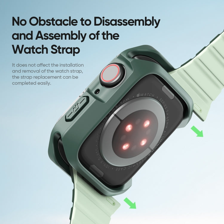 For Apple Watch 9 / 8 / 7 41mm DUX DUCIS Tamo Series Hollow PC + TPU Watch Protective Case(Transparent Green) - Watch Cases by DUX DUCIS | Online Shopping UK | buy2fix