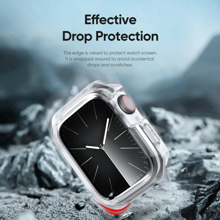 For Apple Watch 9 / 8 / 7 41mm DUX DUCIS Tamo Series Hollow PC + TPU Watch Protective Case(Transparent White) - Watch Cases by DUX DUCIS | Online Shopping UK | buy2fix