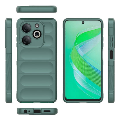 For Infinix Smart 8 Magic Shield TPU + Flannel Phone Case(Dark Green) - Infinix Cases by buy2fix | Online Shopping UK | buy2fix