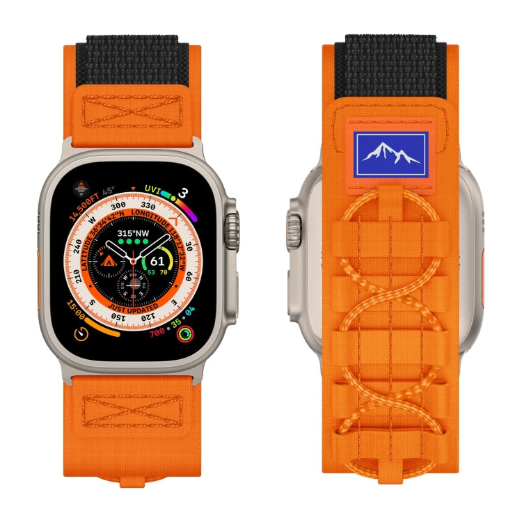 For Apple Watch Ultra 49mm Nylon Braided Rope Orbital Watch Band(Orange) - Watch Bands by buy2fix | Online Shopping UK | buy2fix