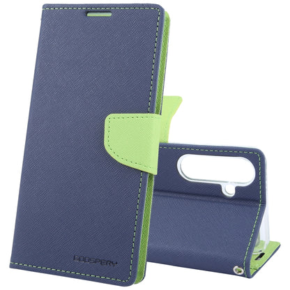 For Samsung Galaxy S24+ 5G GOOSPERY FANCY DIARY Cross Texture Leather Phone Case(Navy Blue) - Galaxy S24+ 5G Cases by GOOSPERY | Online Shopping UK | buy2fix