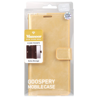 For Samsung Galaxy S24 Ultra 5G GOOSPERY MANSOOR DIARY 9 Card Slots Leather Phone Case(Gold) - Galaxy S24 Ultra 5G Cases by GOOSPERY | Online Shopping UK | buy2fix