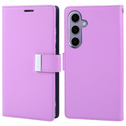 For Samsung Galaxy S24 5G GOOSPERY RICH DIARY Crazy Horse Texture Leather Phone Case(Purple) - Galaxy S24 5G Cases by GOOSPERY | Online Shopping UK | buy2fix