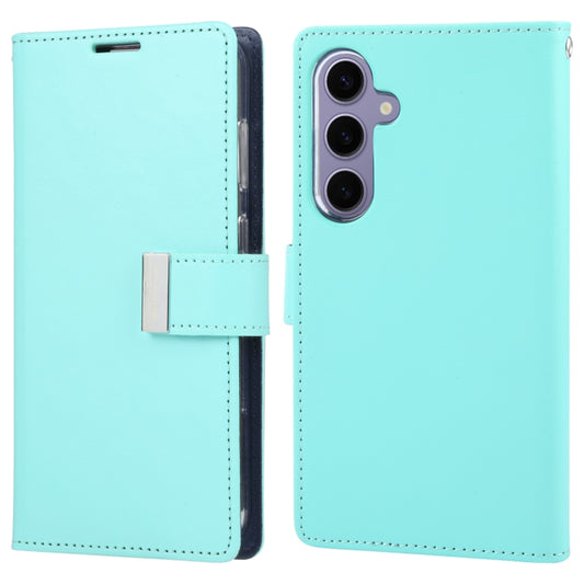 For Samsung Galaxy S24 5G GOOSPERY RICH DIARY Crazy Horse Texture Leather Phone Case(Mint Green) - Galaxy S24 5G Cases by GOOSPERY | Online Shopping UK | buy2fix