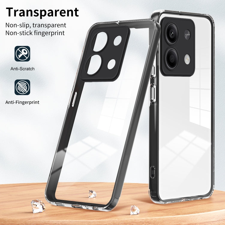 For Xiaomi Redmi Note 13 5G 3 in 1 Clear TPU Color PC Frame Phone Case(Black) - Note 13 Cases by buy2fix | Online Shopping UK | buy2fix