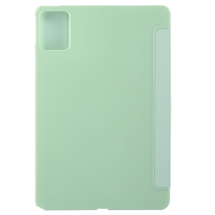 For Lenovo Tab M11/ Xiaoxin Pad 11 2024 Tri-fold Silicone Leather Tablet Case(Green) - Lenovo by buy2fix | Online Shopping UK | buy2fix