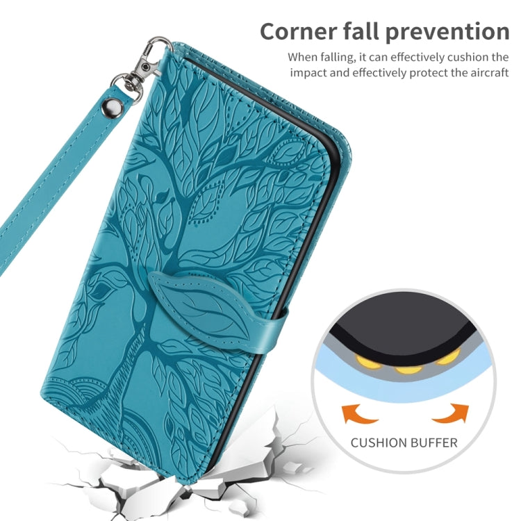 For Xiaomi 13T Life Tree Embossing Pattern Leather Phone Case(Blue) - Xiaomi Cases by buy2fix | Online Shopping UK | buy2fix