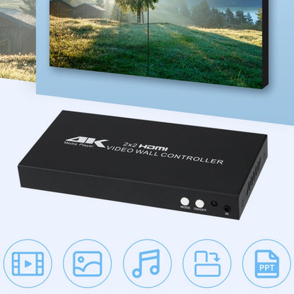 XP02 4K 2x2 HDMI Video Wall Controller Multi-screen Splicing Processor, Style:Ordinary(US Plug) - Splitter by buy2fix | Online Shopping UK | buy2fix