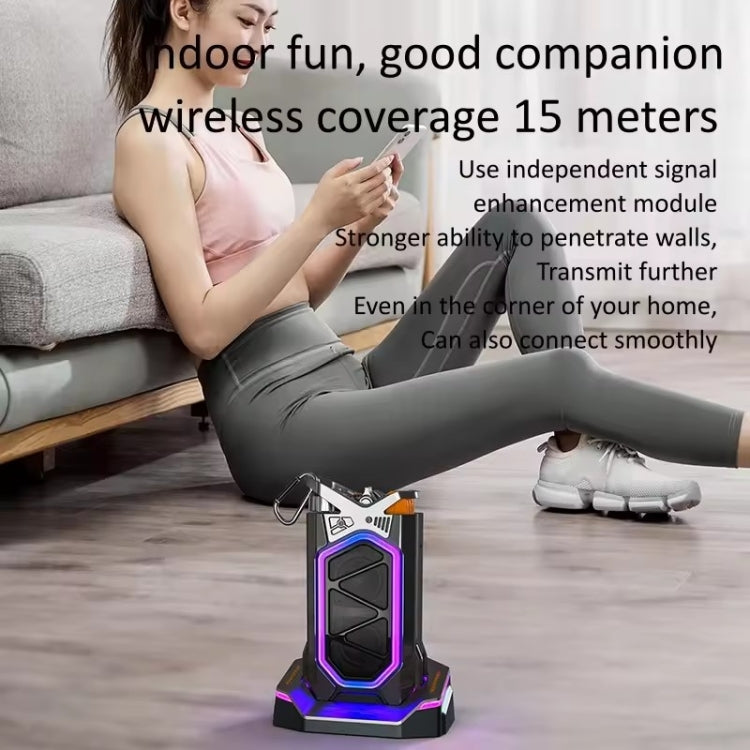 GQ-18 RGB Colorful Mech Mechanical Waterproof Wireless Bluetooth Desktop Subwoofer, with Dual Mic - Desktop Speaker by buy2fix | Online Shopping UK | buy2fix