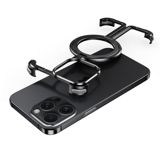 For iPhone 15 Pro Max MagSafe Magnetic Frameless Holder Phone Case(Black) - iPhone 15 Pro Max Cases by buy2fix | Online Shopping UK | buy2fix