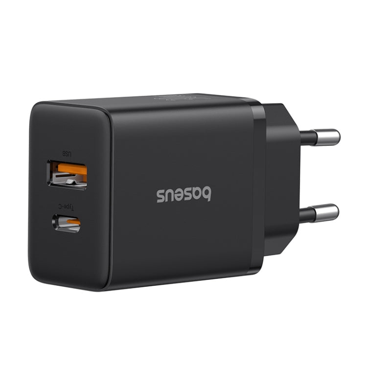 Baseus PD 30W USB + USB-C / Type-C Cube Fast Charger, EU Plug(Black) - USB Charger by Baseus | Online Shopping UK | buy2fix