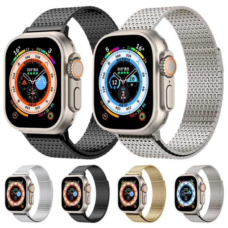 For Apple Watch Series 9 45mm Milanese Loop Magnetic Clasp Stainless Steel Watch Band(Gold) - Watch Bands by buy2fix | Online Shopping UK | buy2fix