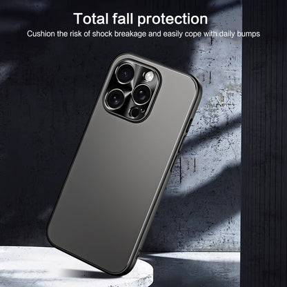 For iPhone 15 Pro Max R-JUST RJ-61 Electroplating Frosted TPU + PC Phone Case(Silver) - iPhone 15 Pro Max Cases by R-JUST | Online Shopping UK | buy2fix