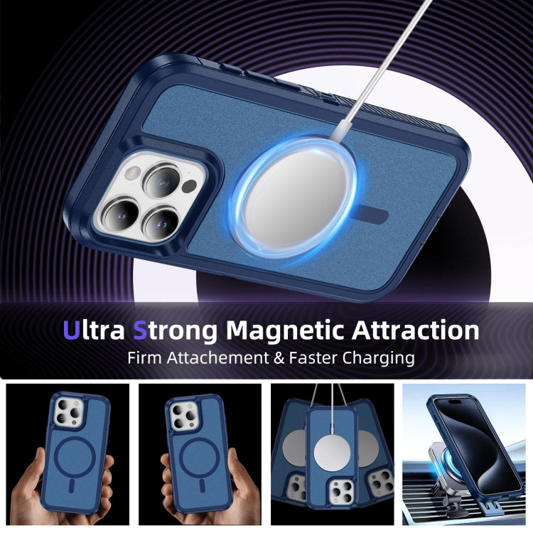 For iPhone 15 Pro Max Guard Magsafe Magnetic Ring Matte Phone Case(Royal Blue) - iPhone 15 Pro Max Cases by buy2fix | Online Shopping UK | buy2fix