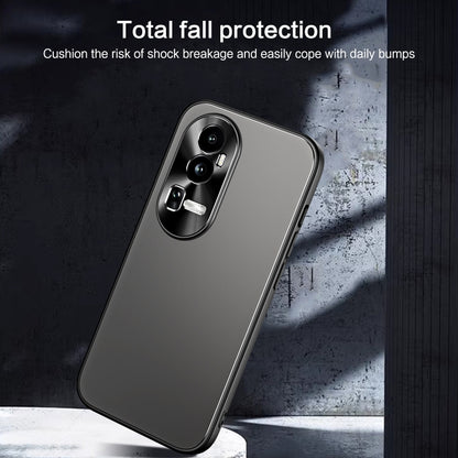 For OPPO Reno10 Pro+ Global R-JUST RJ-61 Electroplating Frosted TPU + PC Phone Case(Grey) - OPPO Cases by R-JUST | Online Shopping UK | buy2fix