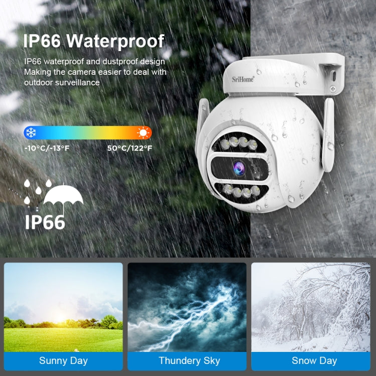 SriHome SH047 4MP IP66 Waterproof Motion Detection Night Vision WiFi HD Camera(AU Plug) - Wireless Camera by SriHome | Online Shopping UK | buy2fix