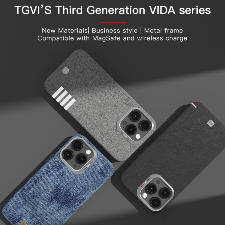 For iPhone 15 TGVIS Vida Series MagSafe Magnetic Phone Case(Grey) - iPhone 15 Cases by TGVIS | Online Shopping UK | buy2fix
