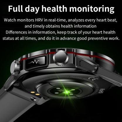 ET482 1.43 inch AMOLED Screen Sports Smart Watch Support Bluethooth Call /  ECG Function(Black Leather Band) - Smart Watches by buy2fix | Online Shopping UK | buy2fix