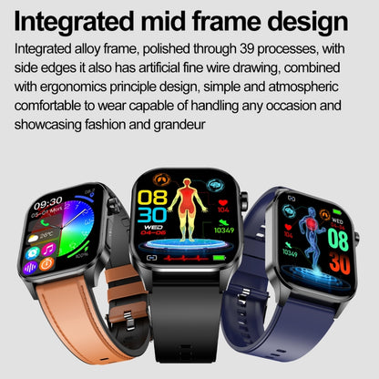 ET580 2.04 inch AMOLED Screen Sports Smart Watch Support Bluethooth Call /  ECG Function(Red Silicone Band) - Smart Watches by buy2fix | Online Shopping UK | buy2fix