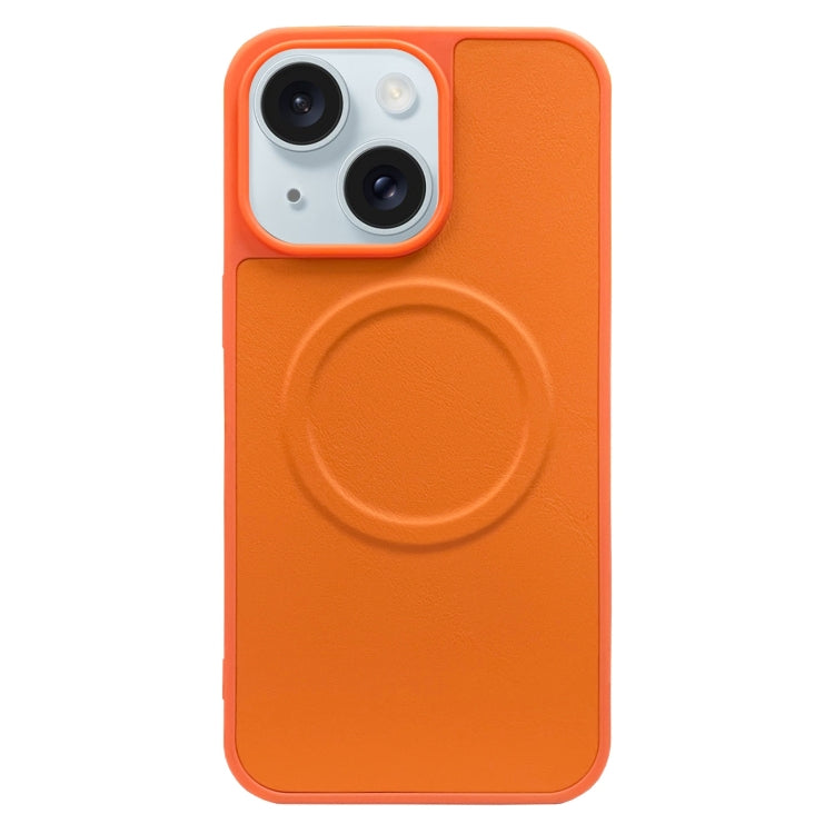 For iPhone 15 Plus 2 in 1 MagSafe Magnetic Silicone Leather Phone Case(Orange) - iPhone 15 Plus Cases by buy2fix | Online Shopping UK | buy2fix