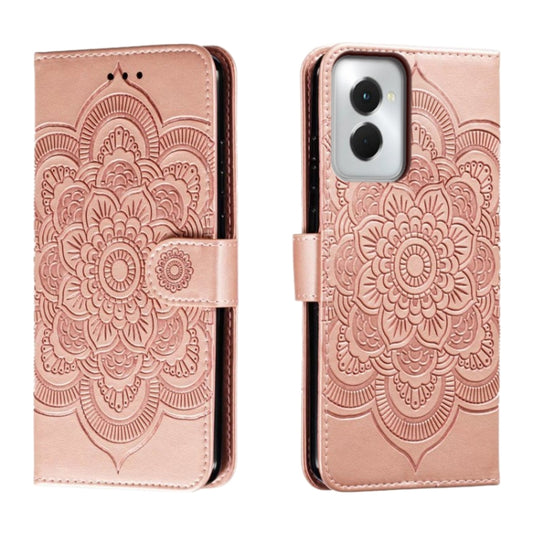 For Motorola Moto G Power 5G 2024 Sun Mandala Embossing Pattern Phone Leather Case(Rose Gold) - Motorola Cases by buy2fix | Online Shopping UK | buy2fix