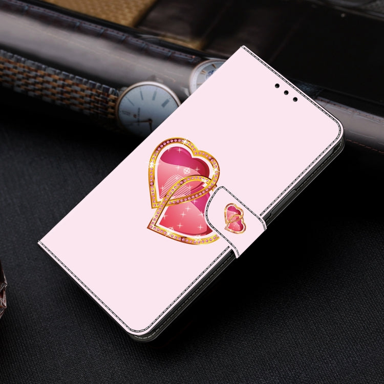 For Honor 90 Lite Crystal Painted Leather Phone case(Love Peach) - Honor Cases by buy2fix | Online Shopping UK | buy2fix