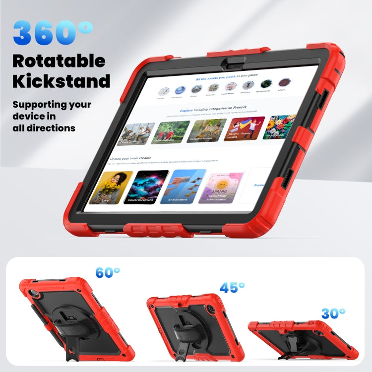 For Lenovo Tab M11 /Xiaoxin Pad 2024 Silicone Hybrid PC Tablet Case with Shoulder Strap(Red) - Lenovo by buy2fix | Online Shopping UK | buy2fix