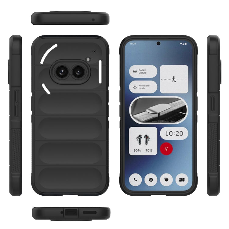 For Nothing Phone 2a Magic Shield TPU + Flannel Phone Case(Black) - More Brand by buy2fix | Online Shopping UK | buy2fix