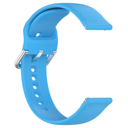 For CMF Watch Pro D395 22mm Solid Color Silver Buckle Silicone Watch Band, Size:S(Sky Blue) - Watch Bands by buy2fix | Online Shopping UK | buy2fix